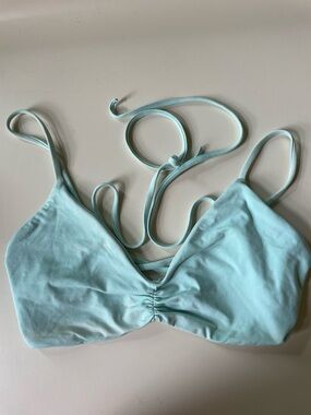 L Space Pale Mint Green Bikini Top, size S